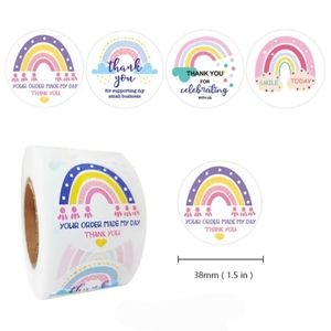 5x25 / 500 Thank You Rainbow Stickers
